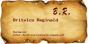 Britvics Reginald névjegykártya